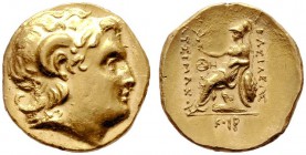  GRIECHISCHE MÜNZEN   THRACIA   Thrakische Könige   Lysimachos (323-281)   (D) Stater (8,47g), Odessos, Magistrat Koir(...), ca. 225-220 v. Chr. Av.: ...