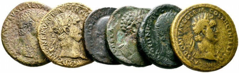  Varia & Lots   (D) Lot Römische Kaiserzeit (6). Lot mit 5 Sestertii des 1.-3. J...