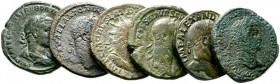  Varia & Lots   (D) Lot Römische Kaiserzeit (6). Lot mit 6 Sestertii: Caracalla (2), Severus Alexander (2), Trebonianus Gallus und Postumus, meist um ...