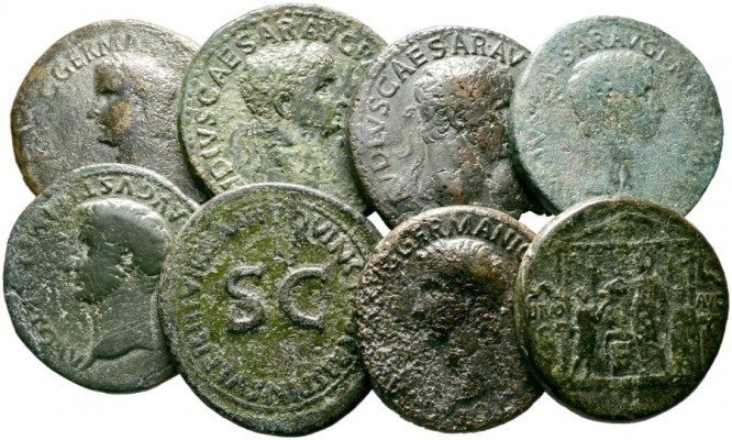  Varia & Lots   (D) Lot Römische Kaiserzeit (8). Lot mit 8 Sestertii: Augustus, ...