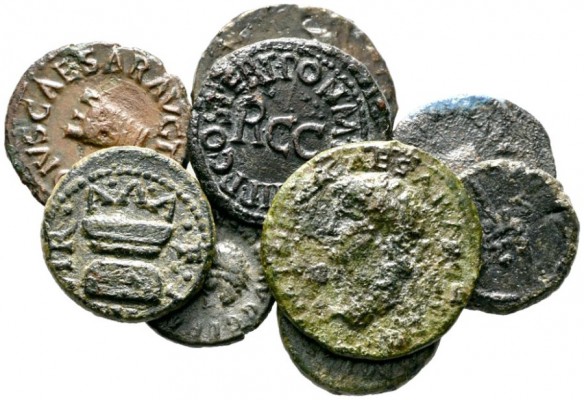  Varia & Lots   (D) Lot Römische Kaiserzeit (9). Lot mit 7 Quadranten und 2 Semi...