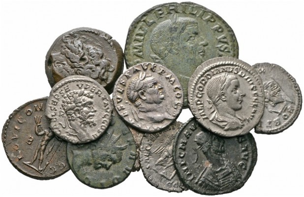  Varia & Lots   (D) Lot Römische Kaiserzeit (11). Lot mit 6 Denarii, 3 Antoninia...