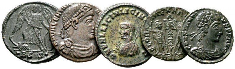  Varia & Lots   (D) Lot Römische Kaiserzeit (5). Lot mit 5 spätrömischen Bronzem...