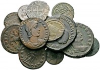  Varia & Lots   (D) Lot Römische Kaiserzeit (14). Lot mit 11 spätrömischen Bronzemünzen, 2 Antoniniani und 1 mittelalterlicher Denar, darunter Vetrani...