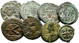  Varia & Lots   (D) Lot Byzanz (8). Lot mit 5 Halbfolles und 3 Dekanummi aus Karthago, 6. und 7. Jhdt., meist um sch.  