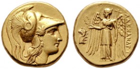  GRIECHISCHE MÜNZEN   MACEDONIA   Könige von Makedonien   Alexandros III. (336-323)   (D) Stater (8,54g), Sardeis, ca. 334-323 v. Chr. Av.: Kopf der A...