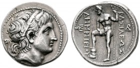  GRIECHISCHE MÜNZEN   MACEDONIA   Könige von Makedonien   Demetrios Poliorketes (305/294-283)   (D) Tetradrachme (16,76g), Amphipolis, ca. 289-288 v. ...