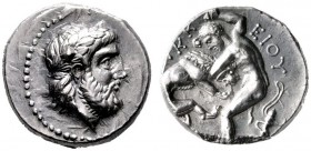  GRIECHISCHE MÜNZEN   PAIONIA   Könige von Paionien   Lykkeios (356-335)   (D) Tetradrachme (12,70g), Astibos oder Damastion?, ca. 356-335 v. Chr. Av....