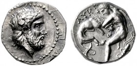  GRIECHISCHE MÜNZEN   PAIONIA   Könige von Paionien   Lykkeios (356-335)   (D) Tetradrachme (12,94g), Astibos oder Damastion?, ca. 356-335 v. Chr. Av....