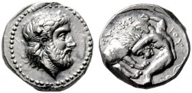  GRIECHISCHE MÜNZEN   PAIONIA   Könige von Paionien   Lykkeios (356-335)   (D) Tetradrachme (12,85g), Astibos oder Damastion?, ca. 356-335 v. Chr. Av....