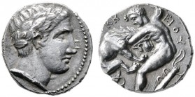 GRIECHISCHE MÜNZEN   PAIONIA   Könige von Paionien   Lykkeios (356-335)   (D) Tetradrachme (12,99g), Astibos oder Damastion?, ca. 356-335 v. Chr. Av....