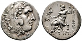  GRIECHISCHE MÜNZEN   IONIA   Kolophon   (D) Tetradrachme (Alexandreier) (16,78g), ca. 200-190 v. Chr. Av.: Kopf des Herakles mit Löwenhaube n.r. Rv.:...