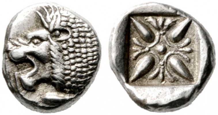  GRIECHISCHE MÜNZEN   IONIA   Miletos   (D) Obol (1,16g), ca. 525-475 v. Chr. Av...