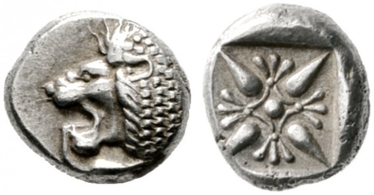  GRIECHISCHE MÜNZEN   IONIA   Miletos   (D) Obol (1,20g), ca. 525-475 v. Chr. Av...