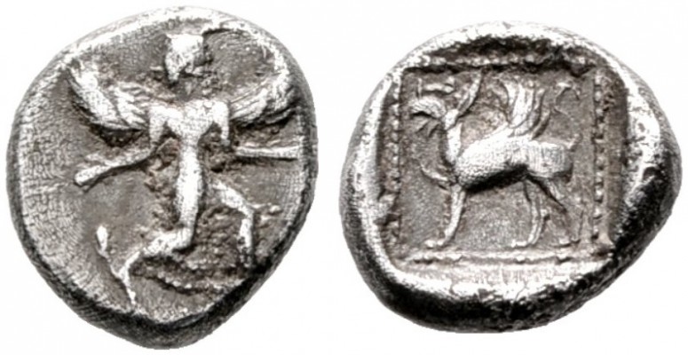  GRIECHISCHE MÜNZEN   CARIA   Kaunos   (D) Trihemiobol (1,44g), ca. 490-470 v. C...