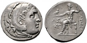 GRIECHISCHE MÜNZEN   PAMPHYLIA   Aspendos   (D) Tetradrachme (Alexandreier) (16,55g), Jahr 23 = 190-191 v. Chr. Av.: Kopf des Herakles mit Löwenhaube...