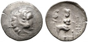  KELTISCHE MÜNZEN   OSTKELTEN   Keltische Imitationen griechischer Münzen   (D) Drachme (2,76g), Imitationstypus "Philippos III.". Stilisierter Kopf d...