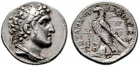  GRIECHISCHE MÜNZEN   SYRIA   Königreich der Seleukiden   Alexander I. Balas (150-145)   (D) Tetradrachme (15,73g), Tyros, Jahr 166 = 147-146 v. Chr. ...