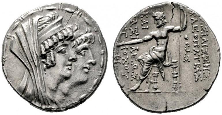  GRIECHISCHE MÜNZEN   SYRIA   Königreich der Seleukiden   Kleopatra und Antiocho...