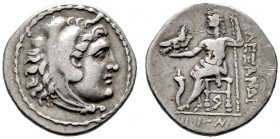  GRIECHISCHE MÜNZEN   PHOENICIA   Karne   (D) Drachme (Alexandreier) (4,09g), Jahr 35 = 225-224 v. Chr. Av.: Kopf des Herakles mit Löwenhaube n.r. Rv....