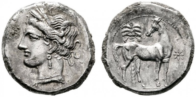  GRIECHISCHE MÜNZEN   ZEUGITANA   Karthago   (D) Schekel (6,96g), Karthago, um 3...