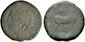  GRIECHISCHE MÜNZEN   ZEUGITANA   Karthago   (D) Bronze (15 Schekel) (100,20g), Karthago, ca. 201-195 v. Chr. Av.: Kopf der Tanit mit Ährenkranz n.l. ...
