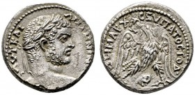  RÖMISCHE PROVINZIALPRÄGUNGEN   SYRIA   Damaskos   Caracalla (198/211-217)   (D) Tetradrachme (12,08g), 215-217 n. Chr. Av.: Kopf mit Lorbeerkranz n.r...