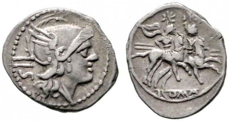  RÖMISCHE REPUBLIK   Anonyme Prägungen   (D) Sestertius (1,10g), Roma, 211-208 v...