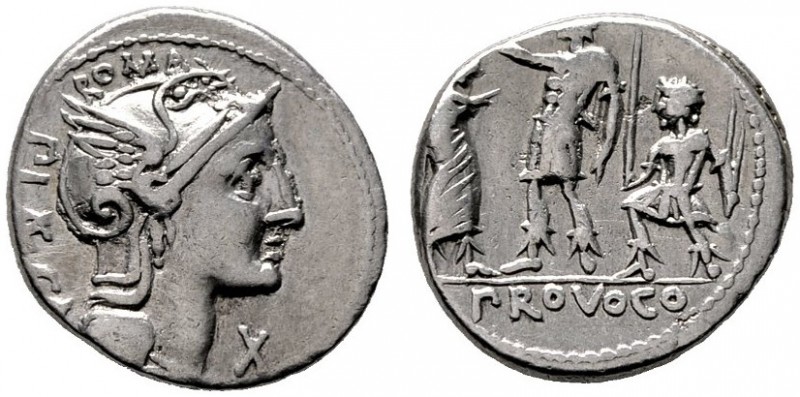  RÖMISCHE REPUBLIK   P. Porcius Laeca   (D) Denarius (3,88g), Roma, 110/109 v. C...