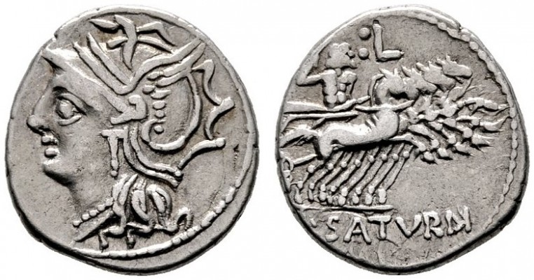  RÖMISCHE REPUBLIK   L. Appuleius Saturninus   (D) Denarius (3,88g), Roma, 104 v...