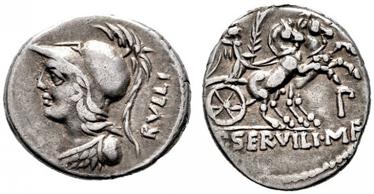  RÖMISCHE REPUBLIK   P. Servilius M.f. Rullus   (D) Denarius (3,88g), Roma, 100 ...