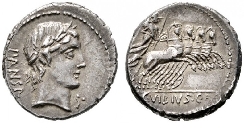  RÖMISCHE REPUBLIK   C. Vibius C.f. Pansa   (D) Denarius (3,97g), Roma, 90 v. Ch...