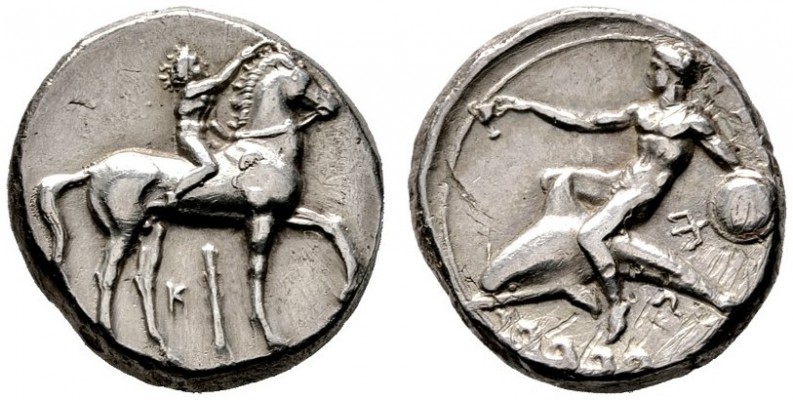  GRIECHISCHE MÜNZEN   CALABRIA   Taras   (D) Nomos/Didrachme (7,72g), ca. 340-33...