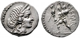  RÖMISCHE REPUBLIK   IMPERATOREN   C. Iulius Caesar   (D) Denarius (3,83g), Heeresmünzstätte in Asia Minor, 48-47 v. Chr. Av.: Kopf der Venus mit Diad...