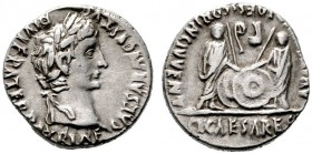  RÖMISCHE KAISERZEIT   Augustus (27 v.Chr.-14 n.Chr.)   (D) Denarius (3,91g), Lugdunum (Lyon), 2-1 v. Chr. Av.: CAESAR AVGVSTVS - DIVI F PATER PATRIAE...