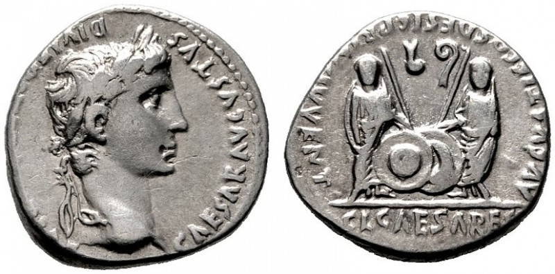  RÖMISCHE KAISERZEIT   Augustus (27 v.Chr.-14 n.Chr.)   (D) Denarius (3,66g), Lu...