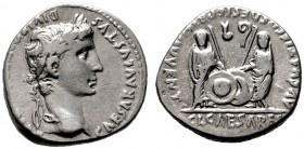  RÖMISCHE KAISERZEIT   Augustus (27 v.Chr.-14 n.Chr.)   (D) Denarius (3,66g), Lugdunum (Lyon), 2-1 v. Chr. Av.: CAESAR AVGVSTVS - DIVI F PATER PATRIAE...