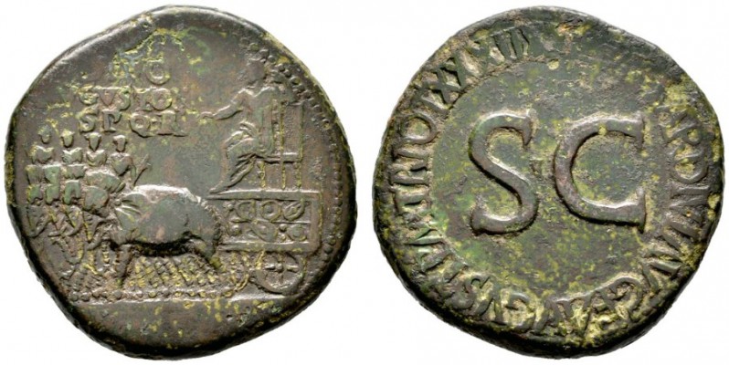  RÖMISCHE KAISERZEIT   Augustus (27 v.Chr.-14 n.Chr.)   (D) Sestertius (29,26g),...