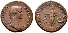  RÖMISCHE KAISERZEIT   Antonia Minor (36 v.Chr.- 37 n.Chr.)   (D) Dupondius (16,93g), Roma, posthum unter Claudius, 41-42 n. Chr. Av.: ANTONIA - AVGVS...