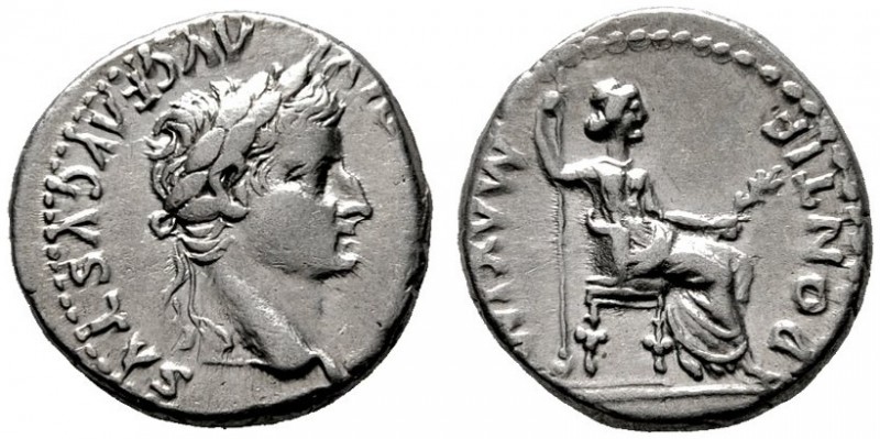  RÖMISCHE KAISERZEIT   Tiberius (14-37)   (D) Denarius (3,68g), Lugdunum (Lyon),...