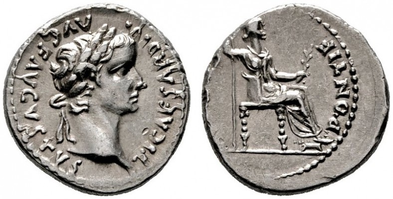  RÖMISCHE KAISERZEIT   Tiberius (14-37)   (D) Denarius (3,76g), Lugdunum (Lyon),...