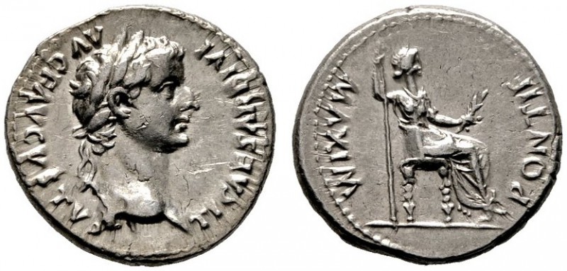  RÖMISCHE KAISERZEIT   Tiberius (14-37)   (D) Denarius (3,78g), Lugdunum (Lyon),...