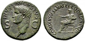  RÖMISCHE KAISERZEIT   Caligula (37-41)   (D) Dupondius (14,59g), Roma, 37-41 n. Chr. Av.: DIVVS AVGVSTVS / S - C (in den Feldern), Kopf des Divus Aug...