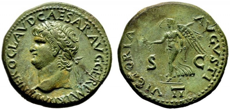  RÖMISCHE KAISERZEIT   Nero (54-68)   (D) Dupondius (12,87g), Lugdunum (Lyon), 6...