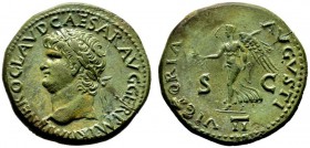  RÖMISCHE KAISERZEIT   Nero (54-68)   (D) Dupondius (12,87g), Lugdunum (Lyon), 65 n. Chr. Av.: NERO CLAVD CAESAR AVG GER P M TR P IMP P, Kopf mit Lorb...