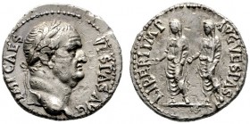  RÖMISCHE KAISERZEIT   Vespasianus (69-79)   (D) Denarius (3,16g), Ephesus (Efes), 69-70 n. Chr. Av.: IMP CAES - VESPAS AVG, Kopf mit Lorbeerkranz n.r...