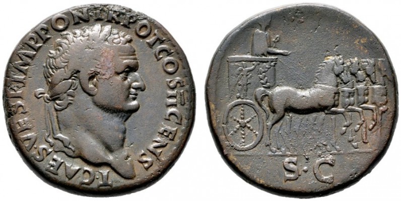  RÖMISCHE KAISERZEIT   Titus (79-81)   (D) Sestertius (26,33g), Roma, 73 n. Chr....