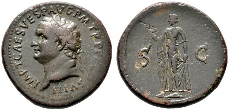  RÖMISCHE KAISERZEIT   Titus (79-81)   (D) Sestertius (25,81g), Roma, 80-81 n. C...