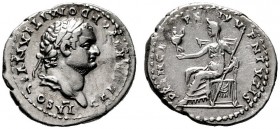  RÖMISCHE KAISERZEIT   Domitianus (81-96)   (D) Denarius (3,07g), Roma, Januar-Juni 79 n. Chr. Av.: CAESAR AVG F DOMITIANVS COS VI, Kopf mit Lorbeerkr...
