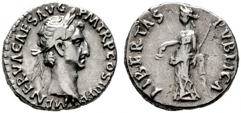  RÖMISCHE KAISERZEIT   Nerva (96-98)   (D) Denarius (3,64g), Roma, 97 n. Chr. Ko...